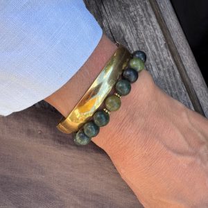 Armband av halvädelstenar – Grön jade